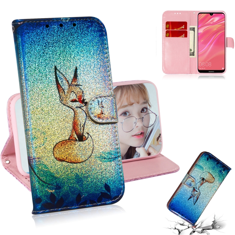 

For Huawei Y7 Pro 2019 / Enjoy 9 Colored Drawing Pattern Colorful Magnetic Buckle Horizontal Flip PU Leather Case with Holder & Card Slots & Wallet & Lanyard(Fox)