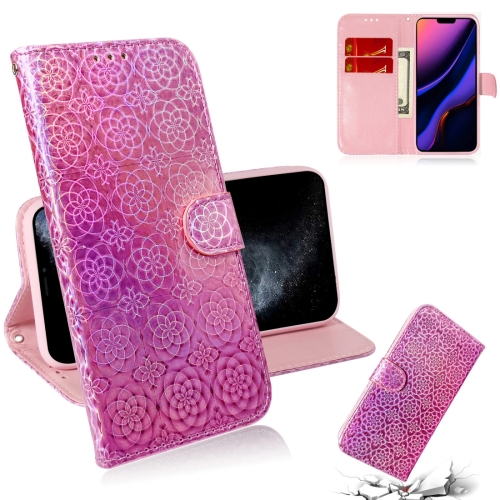 

For iPhone 11 Pro Max Solid Color Colorful Magnetic Buckle Horizontal Flip PU Leather Case with Holder & Card Slots & Wallet & Lanyard(Pink)