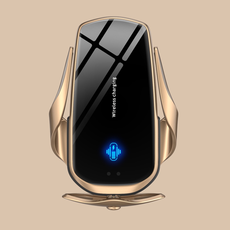 

F3 Car Electric Infrared Sensor Wireless Charger Bracket(Gold)