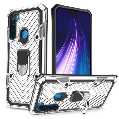 

For Xiaomi Redmi Note 8 Cool Armor PC + TPU Shockproof Case with 360 Degree Rotation Ring Holder(Silver)