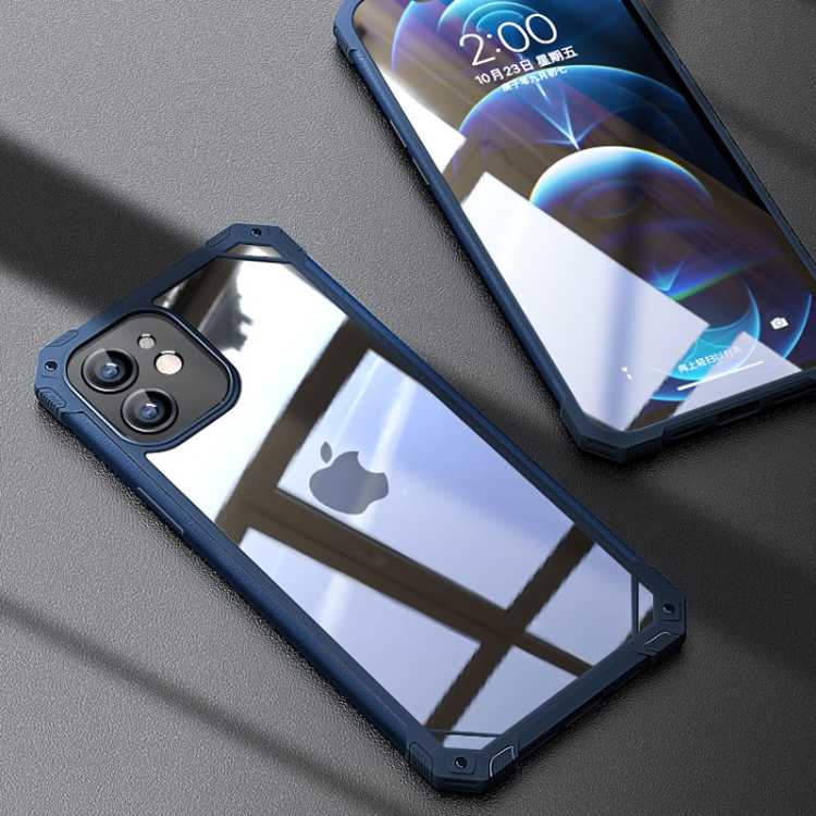 

iPaky TPU + Leather Frame + PC Transparent Cover Case For iPhone 11 (Blue)
