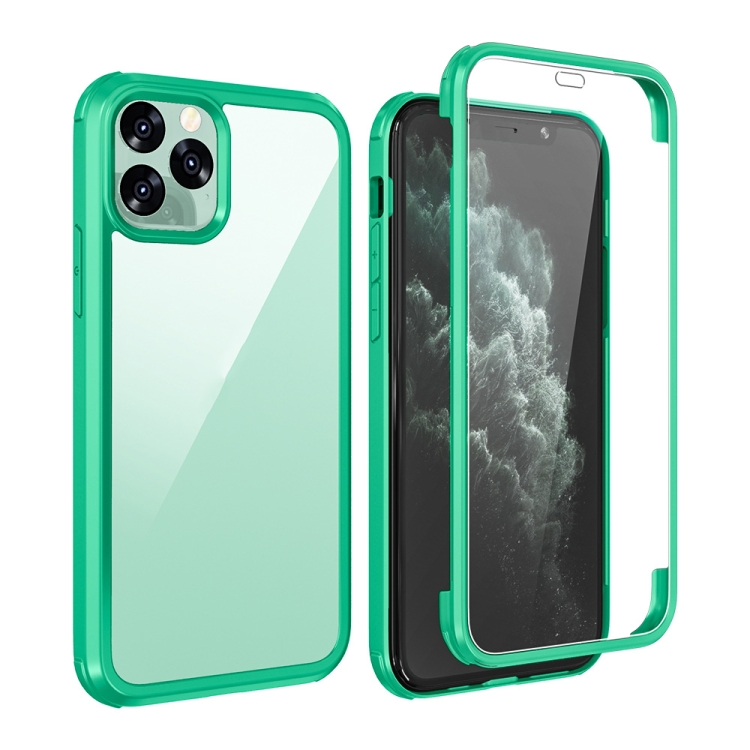 

Double-sided Plastic Glass Protective Case For iPhone 11(Mint Green)