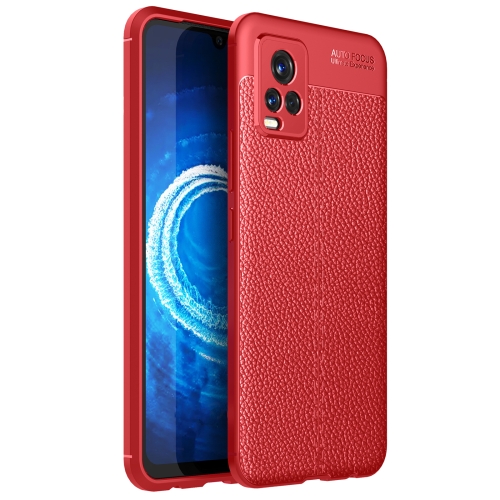 

For Vivo V20 Litchi Texture TPU Shockproof Case(Red)