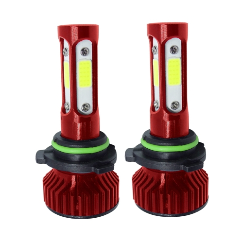 

V4 9006 2 PCS DC9-36V 22W 2500LM IP68 Car LED Headlight Lamps(Red)