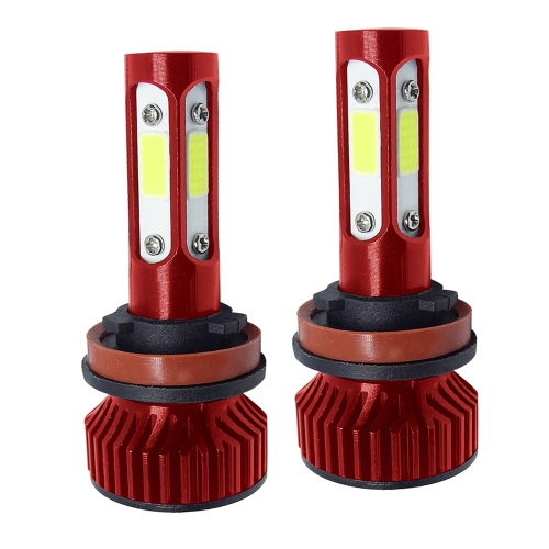 

V4 H8 / H9 / H11 2 PCS DC9-36V 22W 2500LM IP68 Car LED Headlight Lamps(Red)