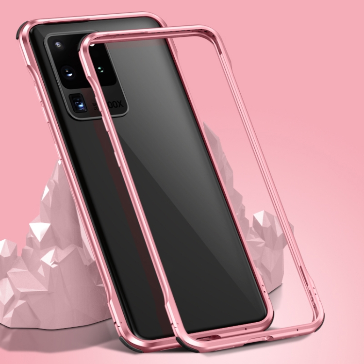 

For Samsung Galaxy S20 Ultra Shockproof Ultra-thin Metal Protective Frame(Rose Gold)