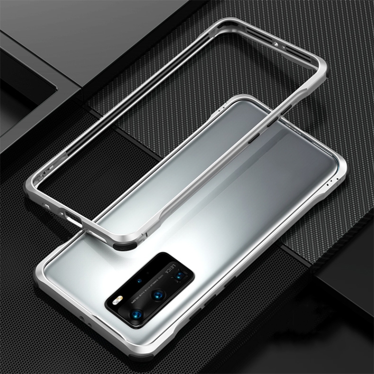 

For Huawei P40 Shockproof Ultra-thin Metal Protective Frame(Silver)