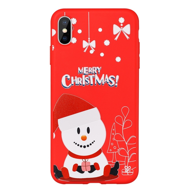

For iPhone XS Max Dazzle Christmas Pattern Protective Case(Hat Snowman)