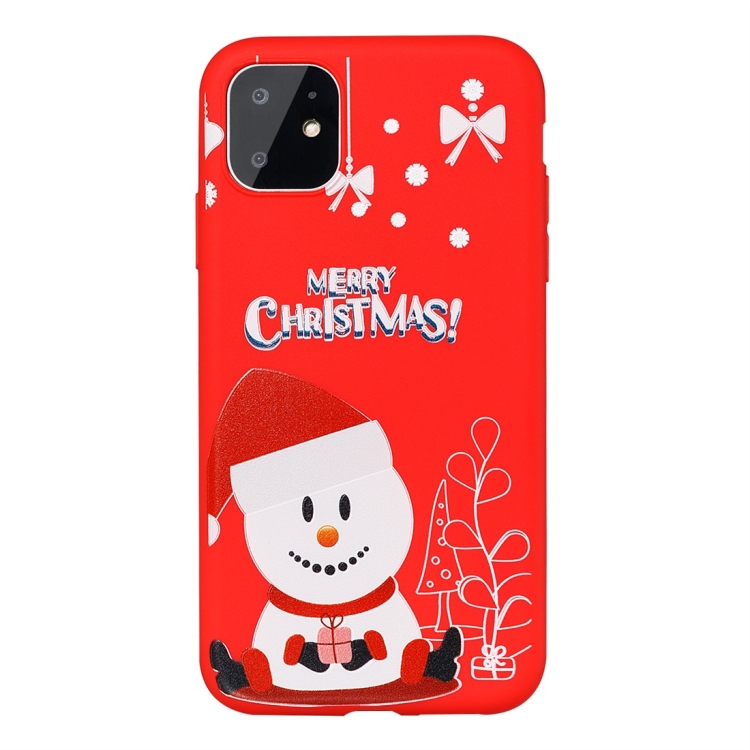 

For iPhone 11 Dazzle Christmas Pattern Protective Case(Hat Snowman)