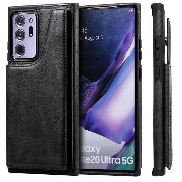 

Shockproof Calf Texture Protective Case with Holder & Card Slots & Frame For Samsung Galaxy Note20 Ultra(Black)