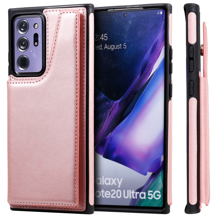 

Shockproof Calf Texture Protective Case with Holder & Card Slots & Frame For Samsung Galaxy Note20 Ultra(Rose Gold)