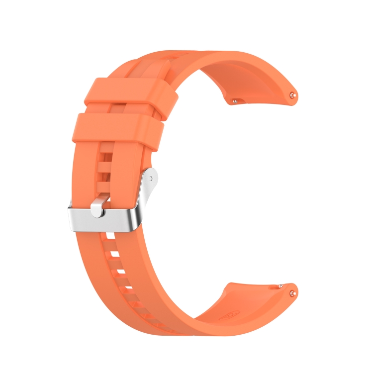 

For Xiaomi Watch Color Sport Silicone Replacement Strap Watchband with Silver Steel Buckle(Vibrant Orange)