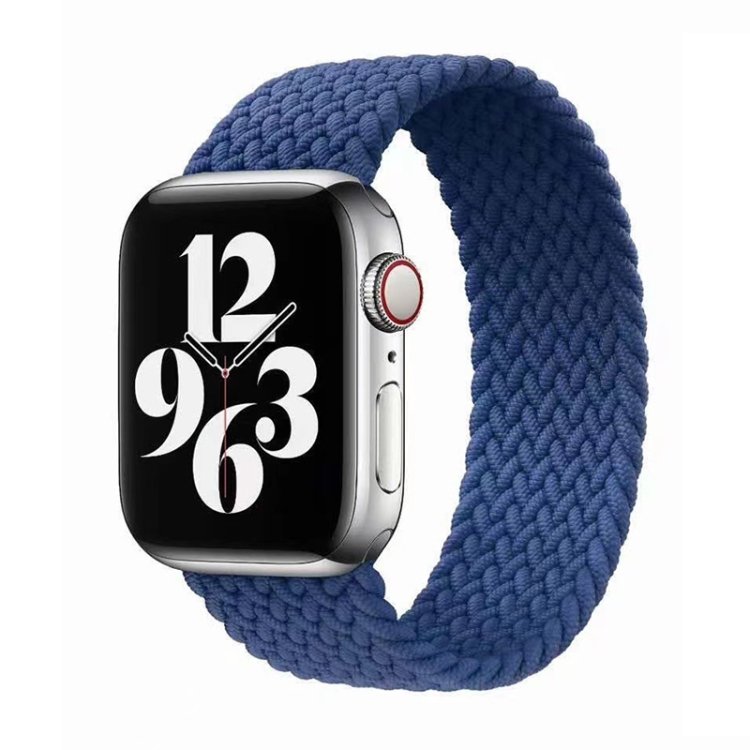 

Single-turn Nylon Woven Watchband For Apple Watch Series 6 & SE & 5 & 4 44mm / 3 & 2 & 1 42mm, Size:L(Blue)