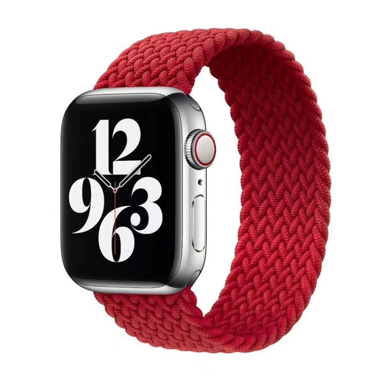

Single-turn Nylon Woven Watchband For Apple Watch Series 6 & SE & 5 & 4 44mm / 3 & 2 & 1 42mm, Size:L(Red)