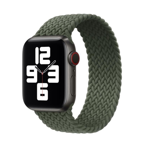 

Nylon Single-turn Braided Watchband For Apple Watch Series 6 & SE & 5 & 4 40mm / 3 & 2 & 1 38mm, Length:M 145mm(Olive Green)