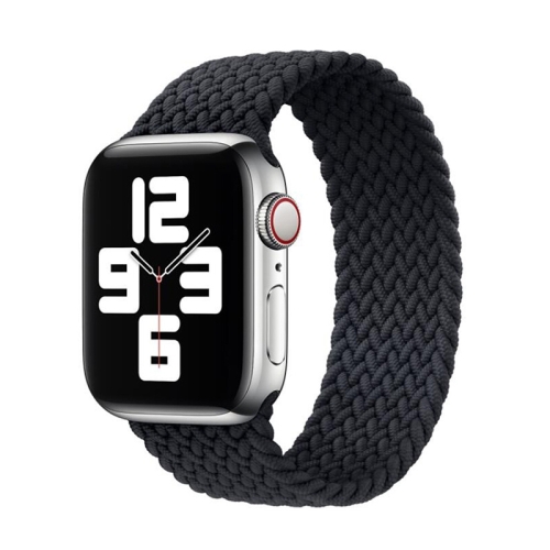 

Nylon Single-turn Braided Watchband For Apple Watch Series 6 & SE & 5 & 4 40mm / 3 & 2 & 1 38mm, Length:L 155mm(Black)