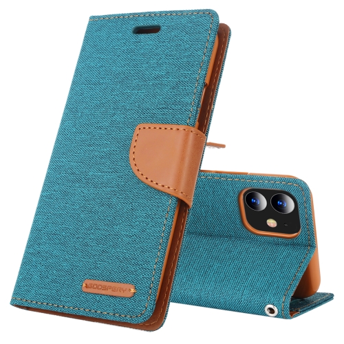 

For iPhone 11 MERCURY GOOSPERY CANVAS DIARY Canvas Texture Horizontal Flip Leather Case with Card Slots & Wallet & Holder(Green)
