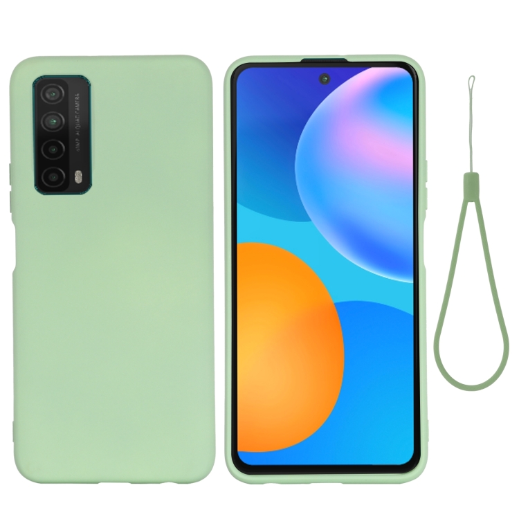 

For Huawei P smart 2021 Pure Color Liquid Silicone Shockproof Full Coverage Case(Green)