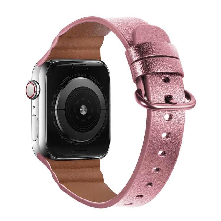 

Replacement Genuine Leather Watchbands For Apple Watch Series 6 & SE & 5 & 4 44mm / 3 & 2 & 1 42mm(Pink)