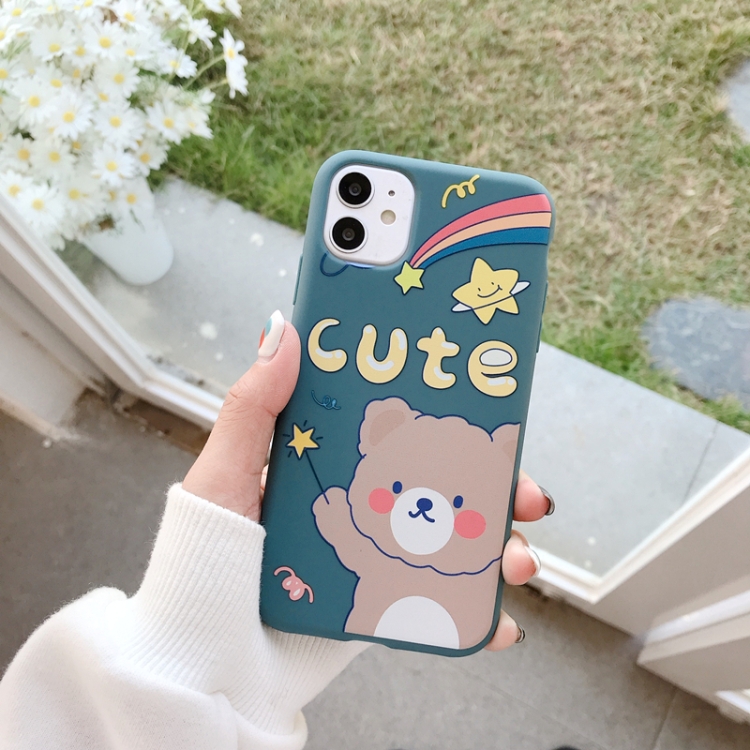 

Cartoon Pattern TPU Protective Case For iPhone 12 Pro(CUTE Bear)