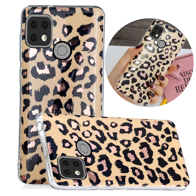 

For Xiaomi Redmi 9C Electroplating TPU Phone Protective Case(Leopard Texture)