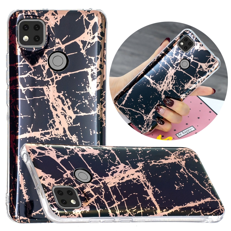 

For Xiaomi Redmi 9C Electroplating TPU Phone Protective Case(Black Gold)