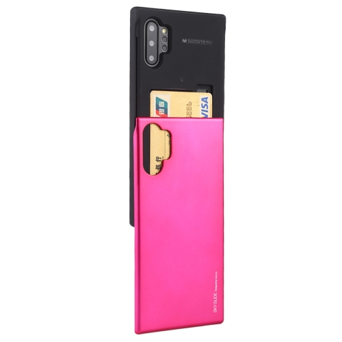 

For Galaxy Note 10+ MERCURY GOOSPERY SKY SLIDE BUMPER TPU + PC Case with Card Slot(Rose Red)