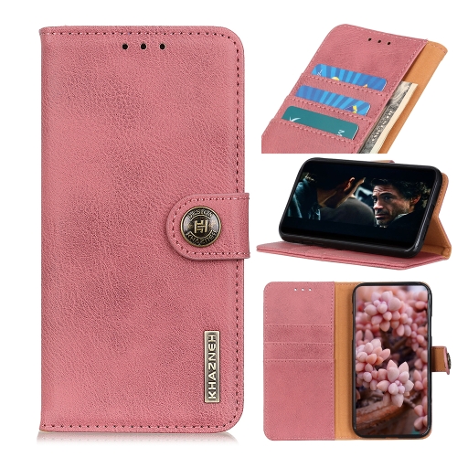 

For Motorola Moto G 5G KHAZNEH Cowhide Texture Horizontal Flip Leather Case with Holder & Card Slots & Wallet(Pink)