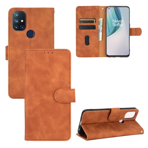 

For OnePlus Nord N10 5G Solid Color Skin Feel Magnetic Buckle Horizontal Flip Calf Texture PU Leather Case with Holder & Card Slots & Wallet(Brown)