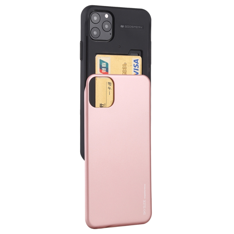 

For iPhone 11 Pro Max MERCURY GOOSPERY SKY SLIDE BUMPER TPU + PC Case with Card Slot(Rose Gold)