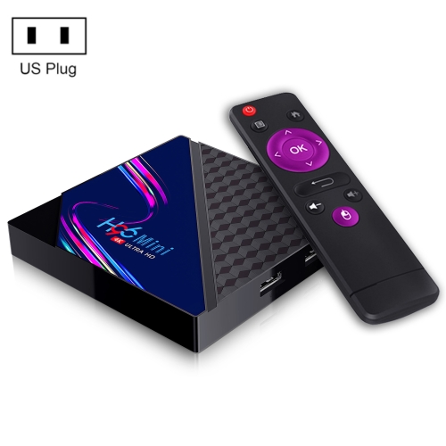 

H96 Mini V8 4K Smart TV Box with Remote Control, Android 10.0, RK3228A Quad-core Cortex-A7, 1GB+8GB, Built-in TikTok, Support DLNA / HDMI / USBx2 / 2.4G WIFI, Plug Type:US Plug