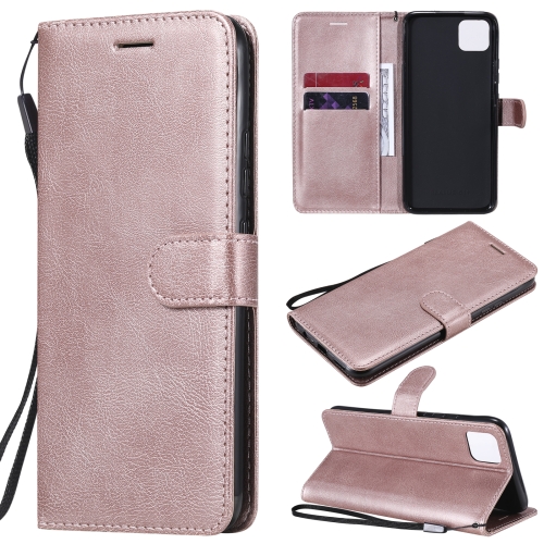 

For OPPO Realme C11 Solid Color Horizontal Flip Protective Leather Case with Holder & Card Slots & Wallet & Photo Frame & Lanyard(Rose Gold)