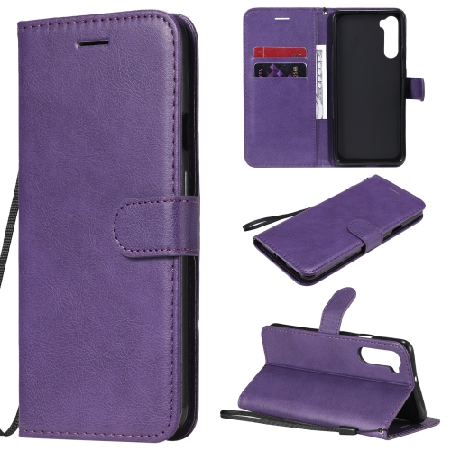 

For OnePlus Nord Solid Color Horizontal Flip Protective Leather Case with Holder & Card Slots & Wallet & Photo Frame & Lanyard(Purple)