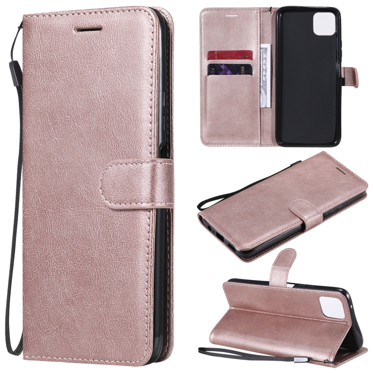 

For Huawei Enjoy 20 5G Solid Color Horizontal Flip Protective Leather Case with Holder & Card Slots & Wallet & Photo Frame & Lanyard(Rose Gold)