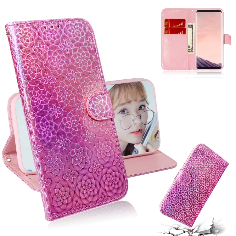 

For Galaxy S8 Solid Color Colorful Magnetic Buckle Horizontal Flip PU Leather Case with Holder & Card Slots & Wallet & Lanyard(Pink)