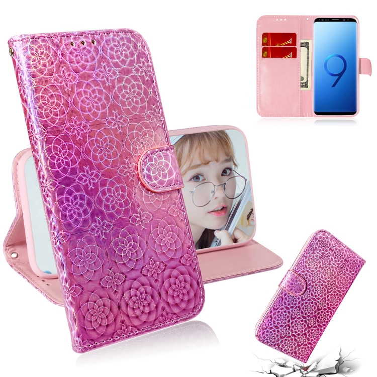 

For Galaxy S9 Solid Color Colorful Magnetic Buckle Horizontal Flip PU Leather Case with Holder & Card Slots & Wallet & Lanyard(Pink)