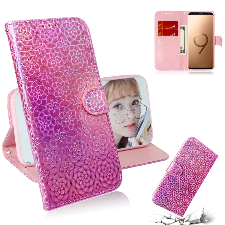 

For Galaxy S9 Plus Solid Color Colorful Magnetic Buckle Horizontal Flip PU Leather Case with Holder & Card Slots & Wallet & Lanyard(Pink)