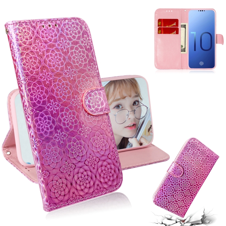 

For Galaxy S10 Solid Color Colorful Magnetic Buckle Horizontal Flip PU Leather Case with Holder & Card Slots & Wallet & Lanyard(Pink)
