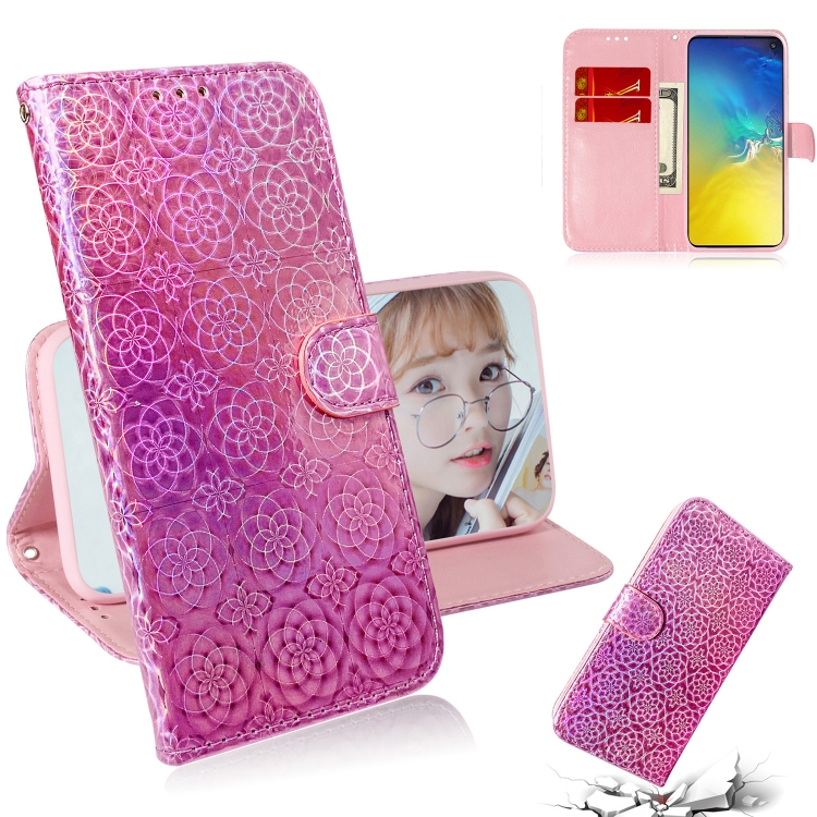 

For Galaxy S10e Solid Color Colorful Magnetic Buckle Horizontal Flip PU Leather Case with Holder & Card Slots & Wallet & Lanyard(Pink)