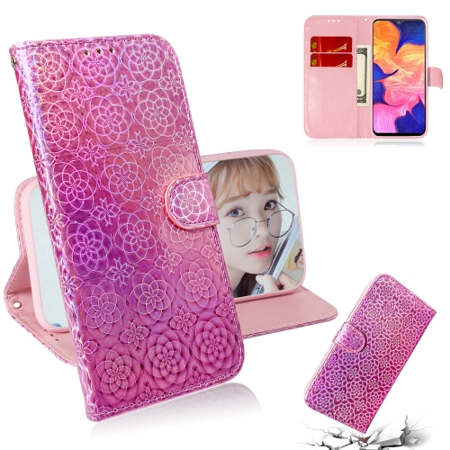 

For Galaxy A10 / M10 Solid Color Colorful Magnetic Buckle Horizontal Flip PU Leather Case with Holder & Card Slots & Wallet & Lanyard(Pink)