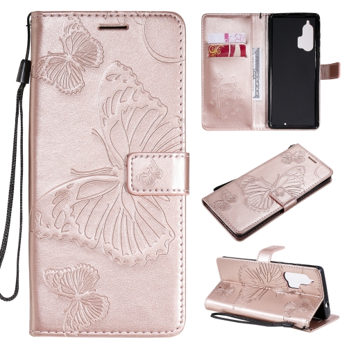 

For Motorola Edge+ 3D Butterflies Embossing Pattern Horizontal Flip Leather Case with Holder & Card Slot & Wallet(Rose Gold)