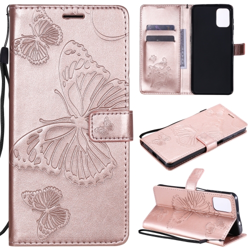 

For Motorola Moto G9 Plus 3D Butterflies Embossing Pattern Horizontal Flip Leather Case with Holder & Card Slot & Wallet(Rose Gold)
