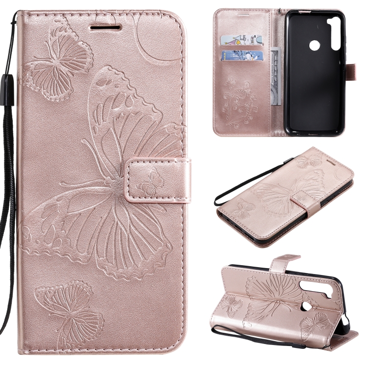 

For Motorola Moto One Fusion Plus 3D Butterflies Embossing Pattern Horizontal Flip Leather Case with Holder & Card Slot & Wallet(Rose Gold)