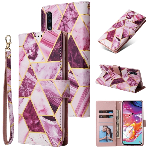 

For Samsung Galaxy A70 Marble Bronzing Stitching Horizontal Flip PU Leather Case with Holder & Card Slots & Wallet & Photo Frame(Purple)