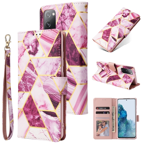 

For Samsung Galaxy S20 FE Marble Bronzing Stitching Horizontal Flip PU Leather Case with Holder & Card Slots & Wallet & Photo Frame(Purple)