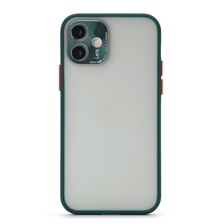 

Full Coverage TPU + PC Protective Case with Metal Lens Cover For iPhone 12 Pro(Green Red)