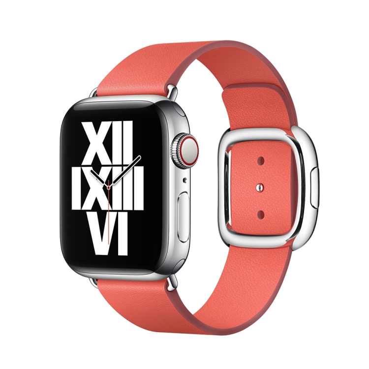 

Modern Style Leather Watchband For Apple Watch Series 6 & SE & 5 & 4 44mm / 3 & 2 & 1 42mm(Watermelon Red)