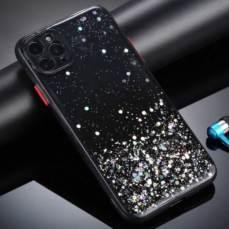 

Gradient Glitter Powder Shockproof Protective Case For iPhone 11 Pro Max(Black)