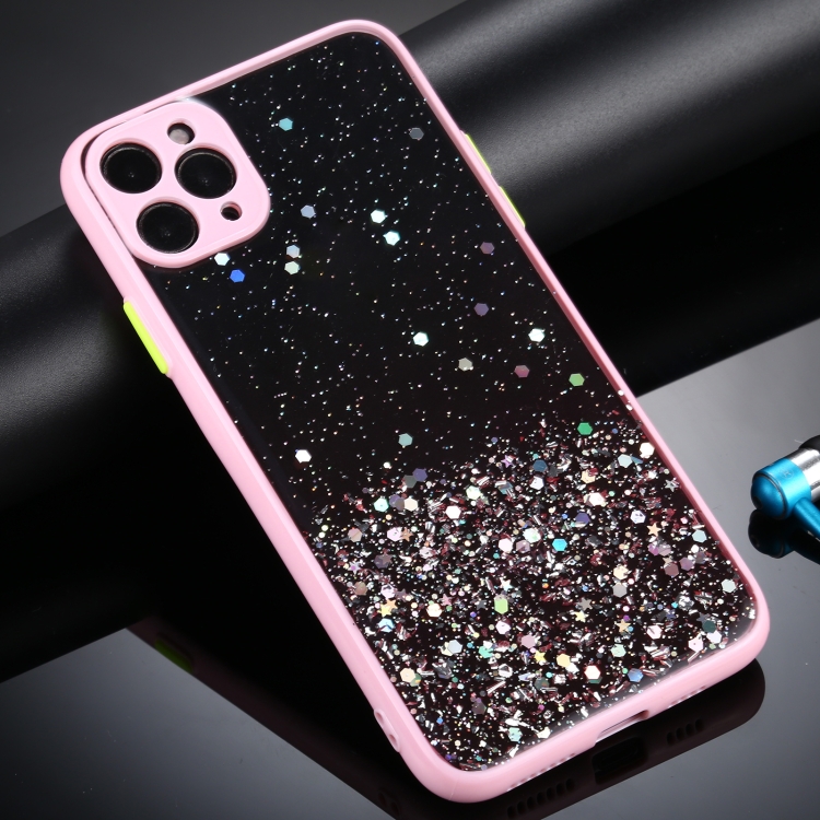 

Gradient Glitter Powder Shockproof Protective Case For iPhone 12 Pro(Pink)