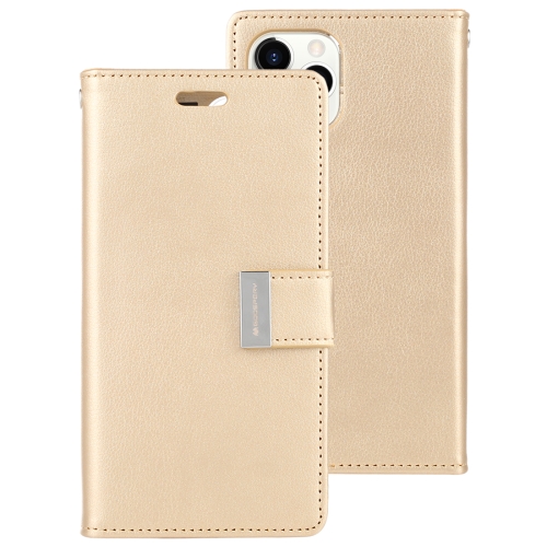 

For iPhone 11 Pro Max MERCURY GOOSPERY RICH DIARY Crazy Horse Texture Horizontal Flip Leather Case with Holder & Card Slots & Wallet(Gold)